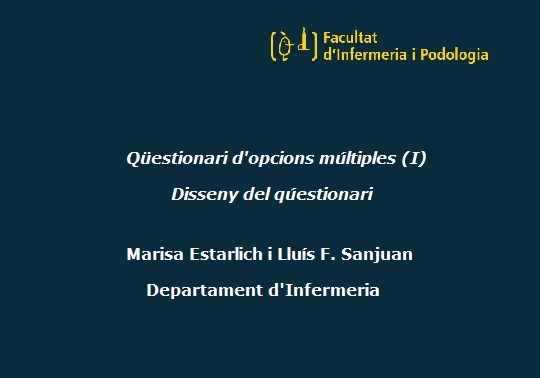 Qüestionari d'opcions múltiples 1: Disseny del qüestionari